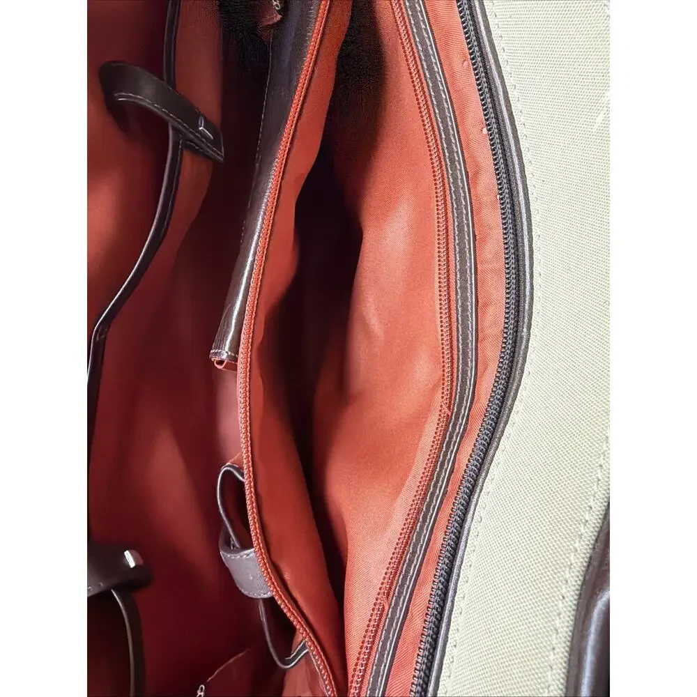 RARE Tumi Beige Brown Red LXT Duffle Underseat Cabin Bag Microfiber FXT 23152SW